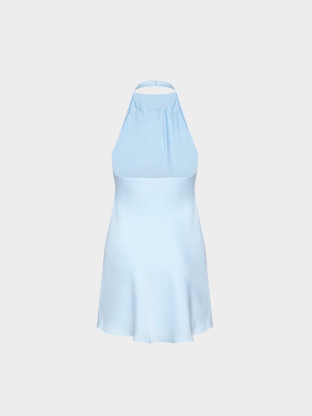 NWT Aritzia AUDIENCE Satin Mini Halter Dress Villa Blue - Picture 8 of 12
